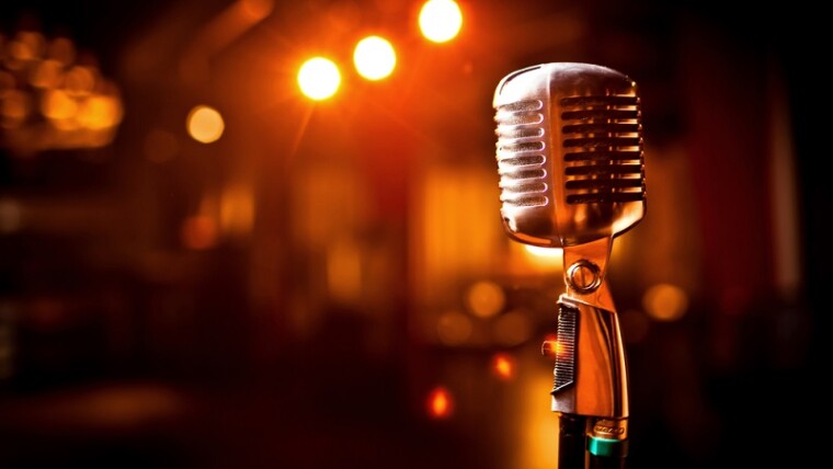 Retro Microphone On Stage