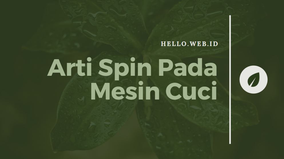 Arti Spin Pada Mesin Cuci